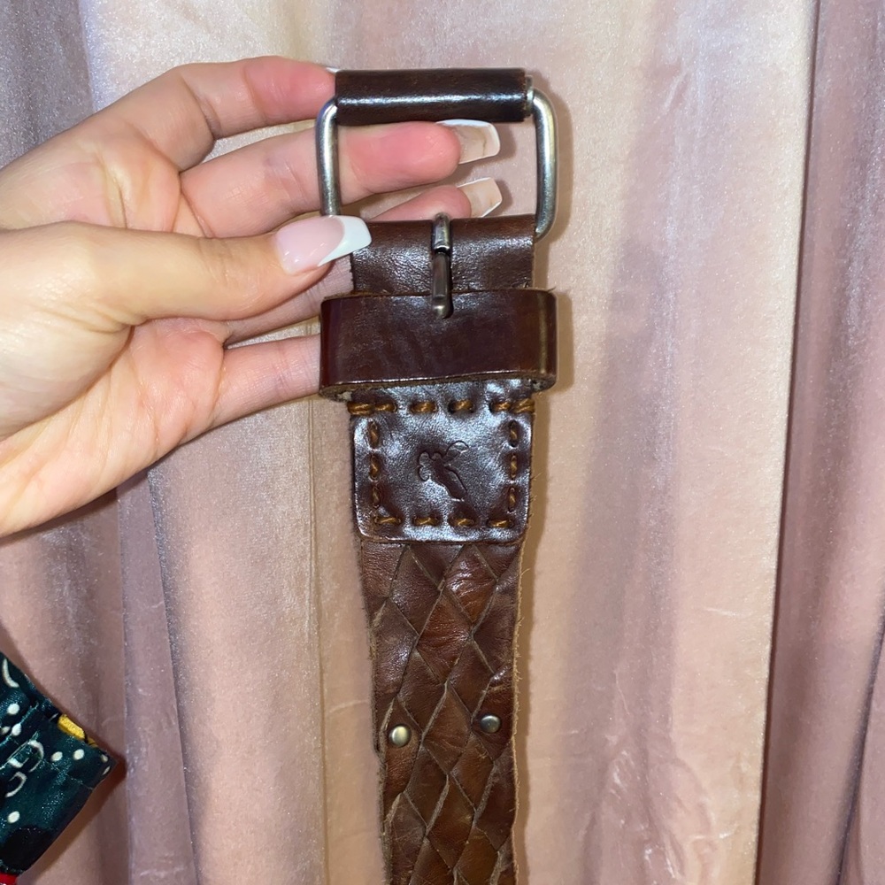 Genuine y2k(lol) American eagle leather braided belt 🦅